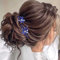 Flayem Fermaglio per capelli blu per capelli da sposa con strass, per sposa (2 pezzi)