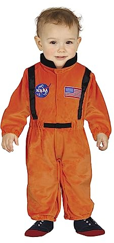 FIESTAS GUIRCA | Nasa Astronaut Kostüm in Orange für Babys - Raumanzug - Piloten- und Abenteurer Kostüme für Halloween, Karneval und Kostümpartys - Ideal für Kleinkinder