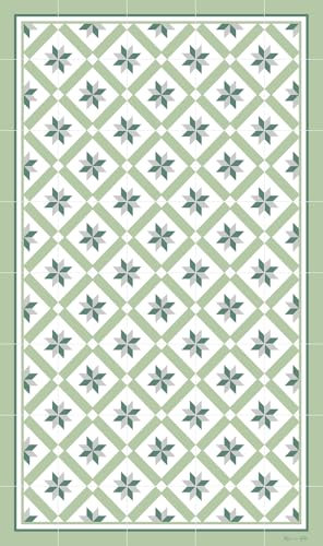 DobleUve Estudio Alfombra Vinílica Hidráulica 24 | Verde | 120x200 cm | Alfombra Cocina Lavable Antideslizante | Alfombra Vinilica | Suelo Vinílico | Alfombra Vinilo Salón