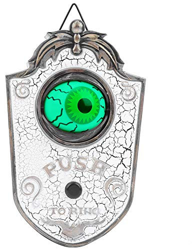 Halloween Decorations, Halloween OneEyed Doorbell, Animated Eyeball With Spooky Sounds, Halloween Decor With Lightup Eyeball for Haunted House Halloween Party Trick (P018 Cyclops