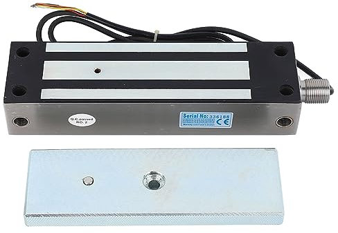 Door Mag Lock, High Strength Safe Electromagnetic Lock 500KG Holding Force Stainless Steel Rustproof 12V 24V 6 Wires for Access Control System