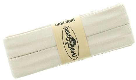 Schrägband Jersey 3m Breite 20mm Oaki Doki Tricot de Luxe Einfassband elastisch über 80 Farben, Farbe:graubeige