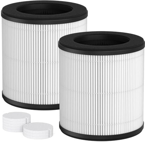 GoKBNY B-D02U True HEPA-Ersatzfilter, kompatibel mit VEWIOR B-D02U Luftreiniger, 3-stufige Filtrationsfilter, mit Aromatherapie-Tabletten, 2er-Pack