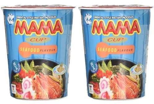 Mama Instant Cup Noodle with Seafood Flavor 70 g (Pack of 2)