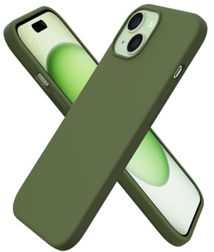 ORNARTO für iPhone 15 Hülle aus Silikon 6,1 Zoll - Zeder Grün | Premium Flüssigsilikon, dünne Handyhülle, weich und griffig, tolle Haptik, stoß- und kratzfest, große Farbauswahl