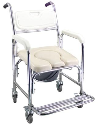 Topteng Multifunction Wheeled Mobile Toilet Commode Shower Chair Wheelchair For Elderly