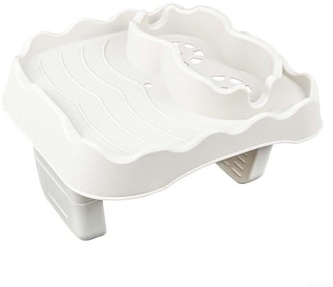 Porte-gobelet gonflable pour piscine, plateau antidérapant réglable, restez frais dans le spa (beige)