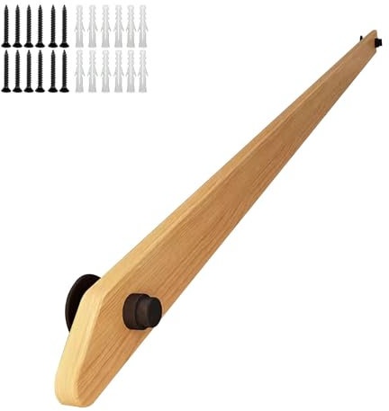Treppengeländer-Handlauf, Treppenhandlauf aus Holz, 1–15 Fuß, Treppengeländer für den Innen- und Außenbereich, an der Wand montierte Treppenstützstangen aus Naturholz Sicherheits-Haltegriffgeländer (