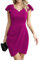 Missufe Robe portefeuille pour femme - Mini robe moulante élégante - Robe courte, Rose, S