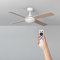 TECHBREY Ventilatore da Soffitto Navy Bianco 132cm Motore DC Legno Chiaro Telecomando Con Luce No