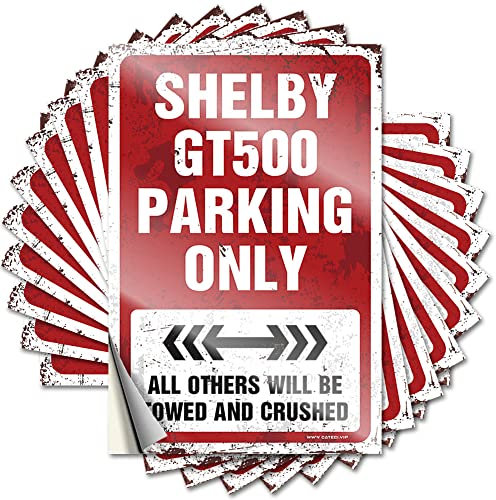 Lustiger Autoaufkleber Shelby Gt500 Parking Only, lustiger Aufkleber, 10 Stück, Männerhöhlen-Dekoration, Männerhöhlenschilder und Dekoration (12 x 18 cm)
