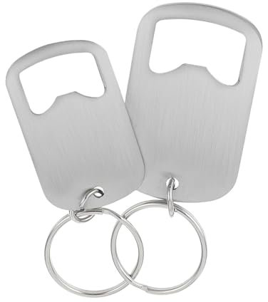 2Pcs Bottle Cap & Bear Openers Stainless Steel Flat Bottle Bear Opener with Keyrings Portable Kitchen Opener Accessory Tool