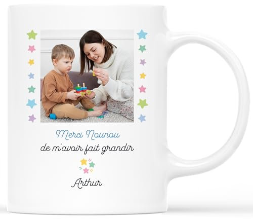 Cadéau Plus Mug Personnalisé Photo Prénom - Cadeau Original Nounou