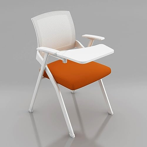 Chaise de conférence, avec bras pour tablette – Chaise de bureau idéale pour l'école, la salle de classe, l'étude – Bras de tablette droitier, maille respirante et siège rembourré