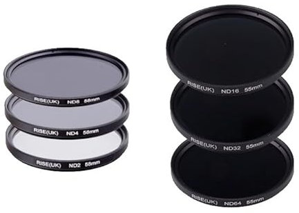 Filtro ND ND2, ND4, ND8, ND16, ND32, ND64 per Olympus PEN E-P5 con obiettivo Olympus M.Zuiko ED 14-42 mm f/3.5-5.6 EZ, diametro 37 mm