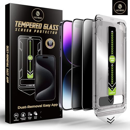 2-Pack | 9H Privacy Tempered Glass for iPhone 14 Pro Max Screen Protector (6.7-inch) | 25° Anti-Spy | Edge-to-Edge Protection | One-Touch Install with Auto Dust-Elimination Kits & Precision Tool