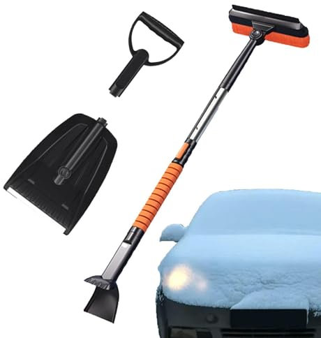Ruwshuuk Schneeschaufel für, Schneeschaufel | Auto-Schaufel-Set - Klappschaufel mit großer Kapazität, einziehbarem ergonomischem Griff und Schaumstoffgriff, Faltbarer Auto-Schneekratzer für