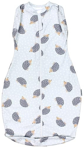 TupTam Baby Pucksack OEKO- TEX zertifizierte Materialien Swaddle Bag Wattiert Babyschlafsack 2.5 TOG unisex, Farbe: Unwattiert 0.5 TOG/Igel Grau, Größe: 0-3 Monate
