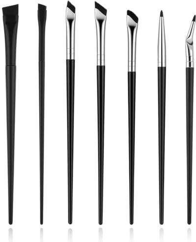 7 Pinceles Delineador de Ojos, Eyeliner Brush, Set de Pinceles Angulares para Delinear Los Ojos, Brochas de Cejas, Cepillos de Cejas Makeup Brushes