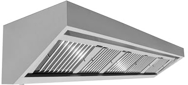 Ristoattrezzature - Cappa in acciaio inox 120x90x45h cm a parete snack senza motore