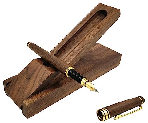 HOMSFOU Holz Füllfederhalter mit Eleganter Füller für Unterschriften Geburtstagsgeschenke Jubiläen und Vatertag für Büro Studium und Kalligraphie