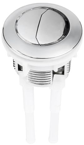 Ultra Toilet Push Button Flush Replacement Dual Flush Cistern Valve, Ideal Replacement Round Flush Button Kit & More for Standard Dual Button Mechanism UK Toilets Wc Double Push Down Flusher Button
