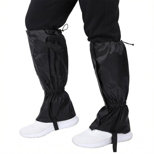 DOPENSPI 2 Stück Gamaschen Wasserdicht, Verstellbare Outdoor wasserdichte Wandergamaschen für Männer und Frauen zum Wandern, Klettern, Jagen und Skifahren