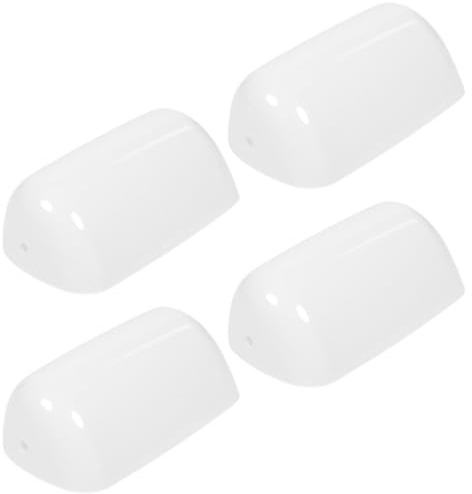 MAGICLULU 4 Stück pack Ersatz Lampenschirme aus Langlebigem Pp für Banker Schreibtischlampen Weiß Staubabweisend Vielseitig Kompatibel Tischlampen Zubehör