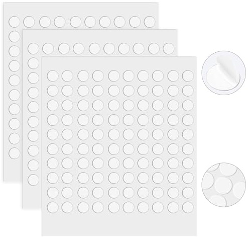 NUTKIT 300 Stk Doppelseitige Klebepunkte, Rund Transparente Klebepads,Ø6mm | Stark Klein Selbstklebende Klebepunkte, Abnehmbar Doppelseitige Punkte Aufkleber für DIY Foto Ballon Heim Papier Party Deko