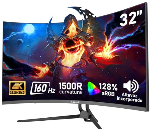Gawfolk Schermo per PC Curva 32 Pollici 4K UHD 1500R, Monitor di Gioco 160Hz