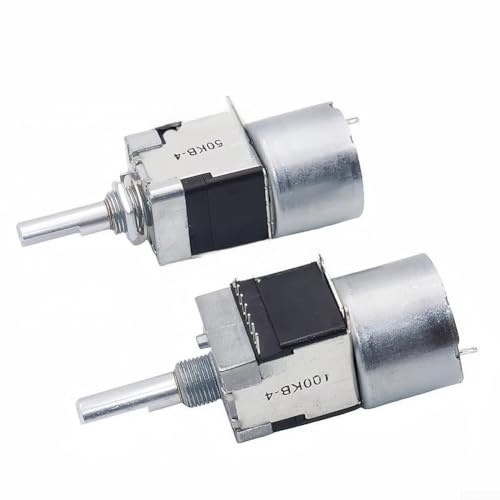 HanOaki 8-Pin Motor Drive Volume Potentiometer - B50K/B100K Stereo Amp Potentiometer mit 25mm Schaft, Gleiche Lautstärkekompensation, für professionelles Audio-Mixing und Verstärker-Builds(B100K