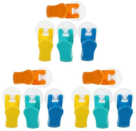 Gadpiparty Lot de 12 crochets à ventouse multifonctionnels avec forte aspiration et installation facile, pinces rotatives en plastique pour salle de bain et cuisine, pour réaménagement de la maison