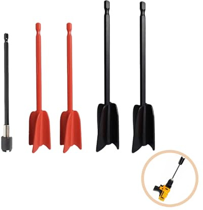 Pinpulux Epoxy Resin Mixer Paddles with Extension Rod, Drill Mixer Attachment Paint Stirrer for 1/4 Drill, Mixing Whisk Paddle for Mixing Epoxy Resin Paint Pigment Glaze