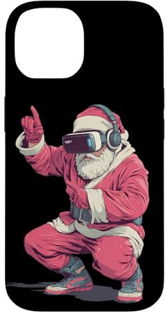 Hülle für iPhone 14 Cool Santa Moves mit VR Headset für Gaming Weihnachten