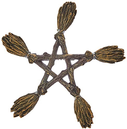 Nemesis Now B1866F6 Wandschild Besen 19 cm braun, Polyresin, Einheitsgröße