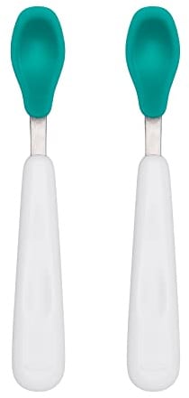 OXO Tot Feeding Spoon Set with Soft Silicone, Teal