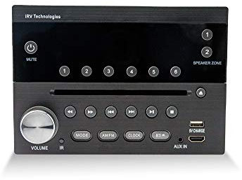 iRV Technology IRV31 Am/FM/CD/DVD Rv Radio Stereo 2 Zones Wallmount Receiver 2.1 Channels Surround, 5