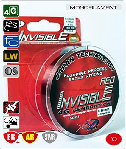 YUKI FILS Fil Invisible Red 0.14 300MT - 300, 5.62, 12.50, 0.22