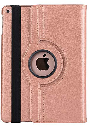 360 Rotatif Housse Coque Etui pour Apple Nouvel iPad 9.7 Neuf 2018 6e génération Coque Funda Tablette A1822 A1893 Support Coque + Stylet + Film Rose Gold