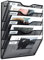 EasyPAG 5 Fächer Metall A4 Zeitschriftenhalter Wand Zeitschriften Wandhalter Aktenablage Dokumentenhalter Hängend Magazin Organizer Flyerhalter Prospektspender,Schwarz