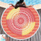 Morbuy Strandtuch Rund 150 Mandala, Handwerk Quaste Mikrofaser Strand Yoga Matten Tragbare Tapestry Überwurf Tischdecke Picknickdecke Badetuch Schal Unisex 2 Clips (150cm,G)