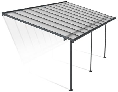 Canopia by Palram Pergola Sierra 3X6.2 m in Alluminio e Policarbonato, Moderna ed Elegante, per Coprire una Terrazza Tutto L'anno (Grigio)