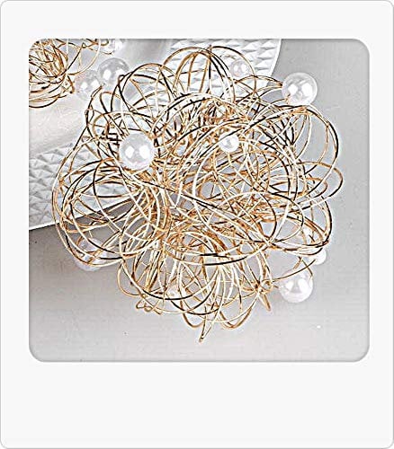 Formano Deko-Kugel 5cm aus goldenem Draht mit cremefarbenen Perlen veredelt