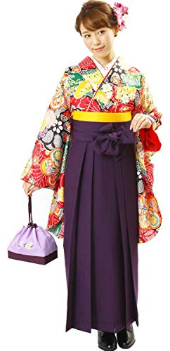 Fuuka-Kimono Women Hakama Skirt Single Item Andon 03 Purple LL Size