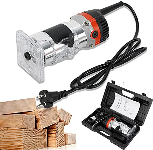 1/4 Zoll 800w Elektro Fräse Hand Trimmer Holz Laminiergerät Router Verbinder,transparenter Boden, Externe Kohlebürste,für Holzverarbeitung, Schrankverarbeitung, Handwerksproduktion