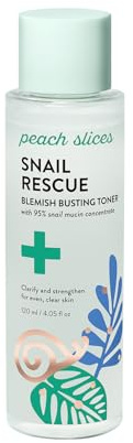 Peach Slices - Snail Rescue Blemish Busting Toner (4.05 oz) - 95% Snail Mucin Concentrate - Clarify, Strengthen, Balance - Hyaluronic Acid & CICA - Vegan & Cruelty Free - Korean Skin Care & Beauty