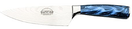 Rockingham Forge Sunrise Collection 6 Chef's Knife, Stainless Steel with Resin Handles, Sapphire Blue