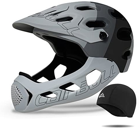 DIRERTYS Lightweight Mountain Cross-country Bicycle Full Face Helmet Detachable Chin Guard, Extreme Sports Safety Helmet, for MTB, BMX, Skateboard, 58-62CM,Black