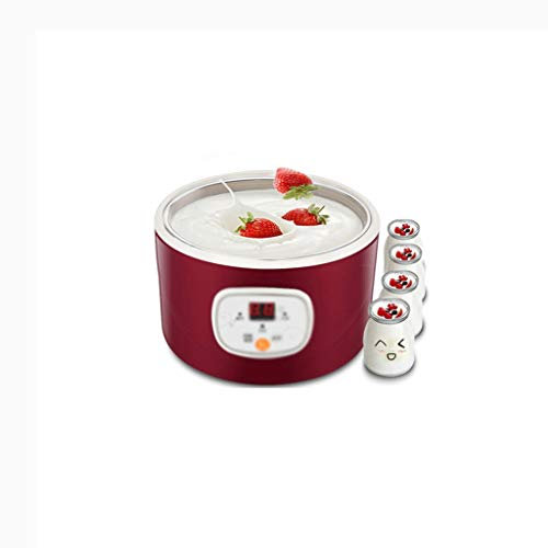 HMTE Macchina per la Produzione di Yogurt con Funzione Timer Display Digitale a 4 pentole Crea Yogurt bio-Attivo Fresco Fatto in casa nella Tua gelatiera da Cucina