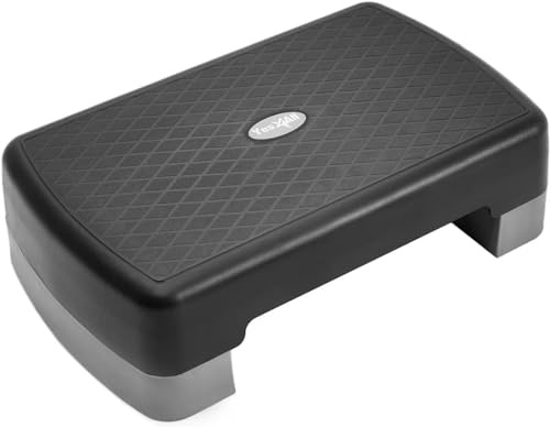 'Yes4All Aerobic Exercise Step Platform, 18inch with 4'' 6'' Adjustable Height Risers for Home Gym Fitness Workout'
